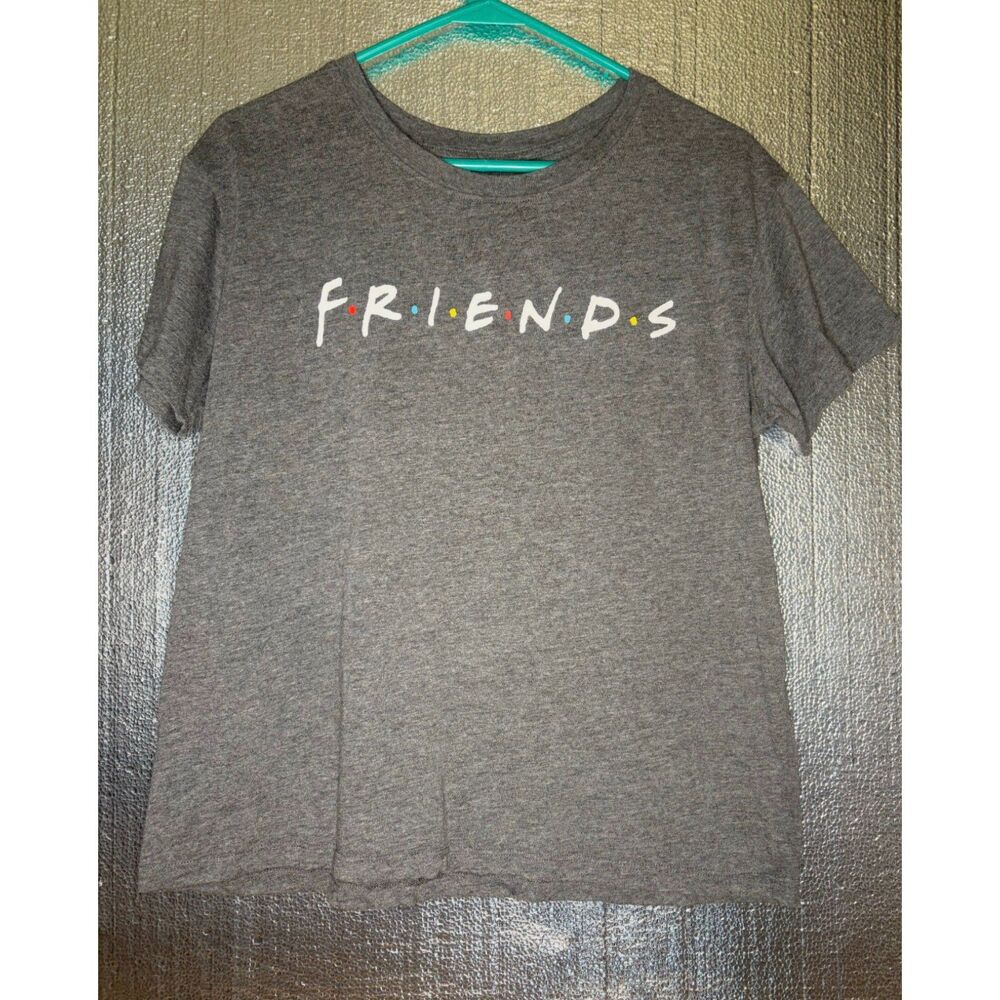 Friends Y2K TV Show Gray Graphic T-Shirt Women's Short Sleeve Tee Size LG